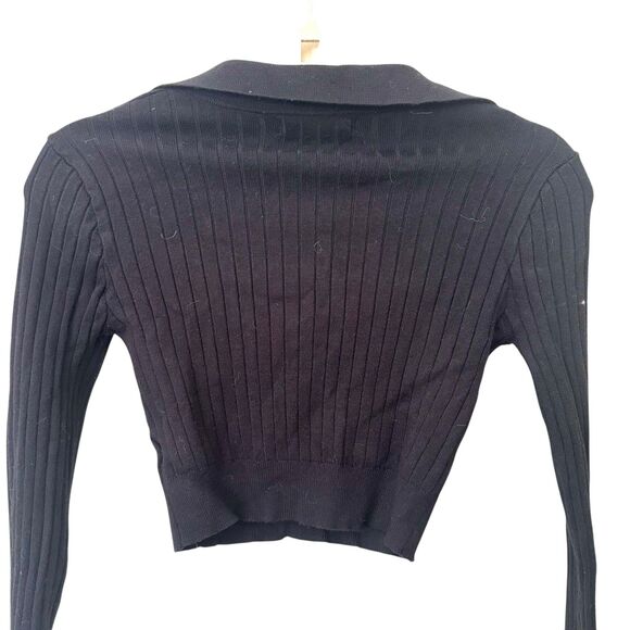 ALL THE WAYS Angela Ribbed Crop Top Black Small - Picture 3 of 6